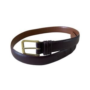 Coach Belt Size 32 Burgundy Burnished Cowhide Leather 1-Inch Wide -Brass Buckle